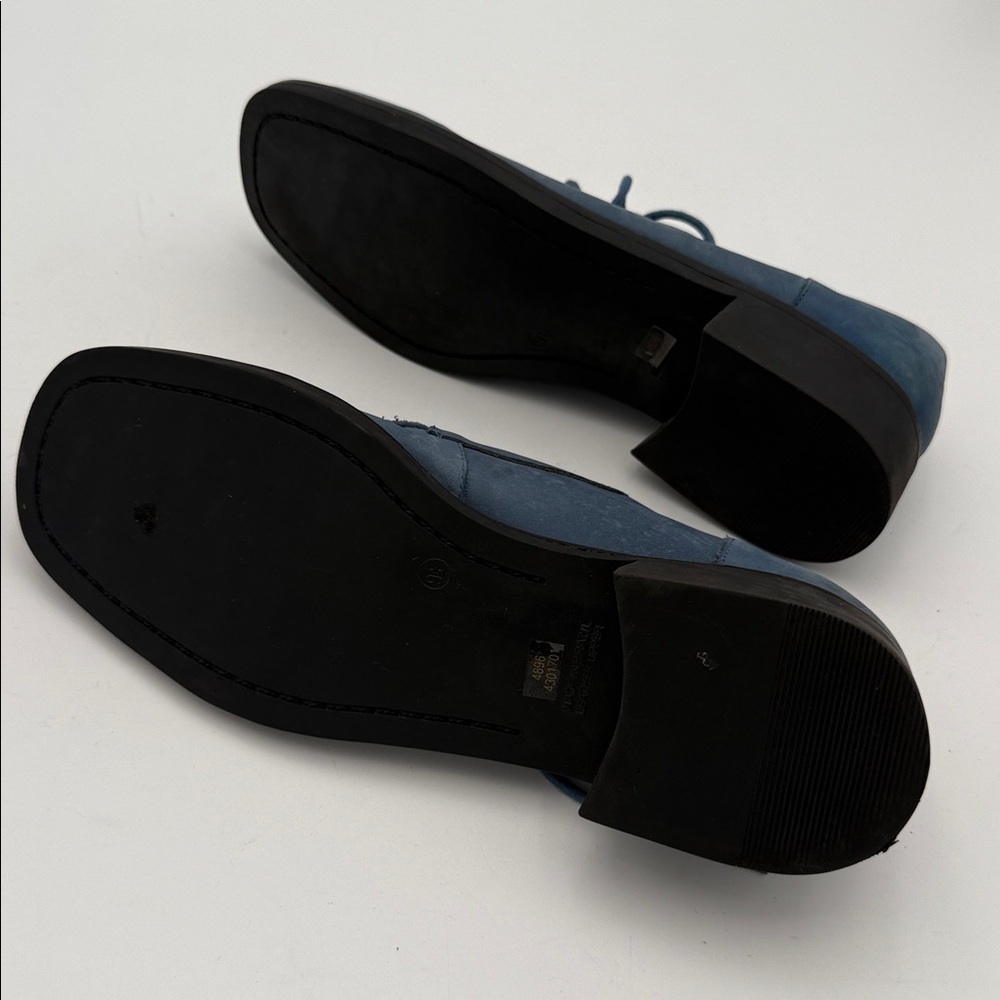 Vintage Diba women Navy Oxfords shoe lace up suede 9.5 Y2K office casual retro - Picture 8 of 11